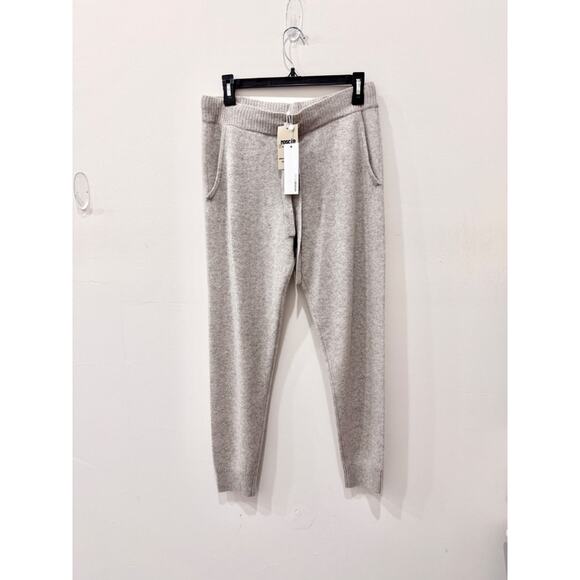 NWT Minnie Rose Cashmere Tapered Leg Jogger Pants Ecru Gray Women's Size Medium - Picture 4 of 8